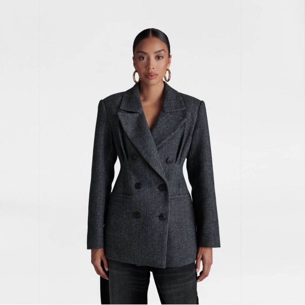 KBB by KAHLANA Women's 'The Corset
Blazer' - Gray Herringbone Small NWT